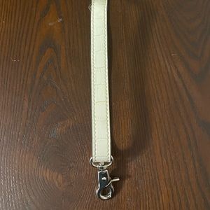 Embossed patent replacement strap for purse winter white